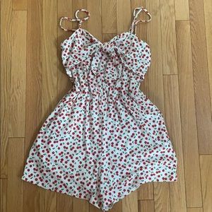 Cherry print romper